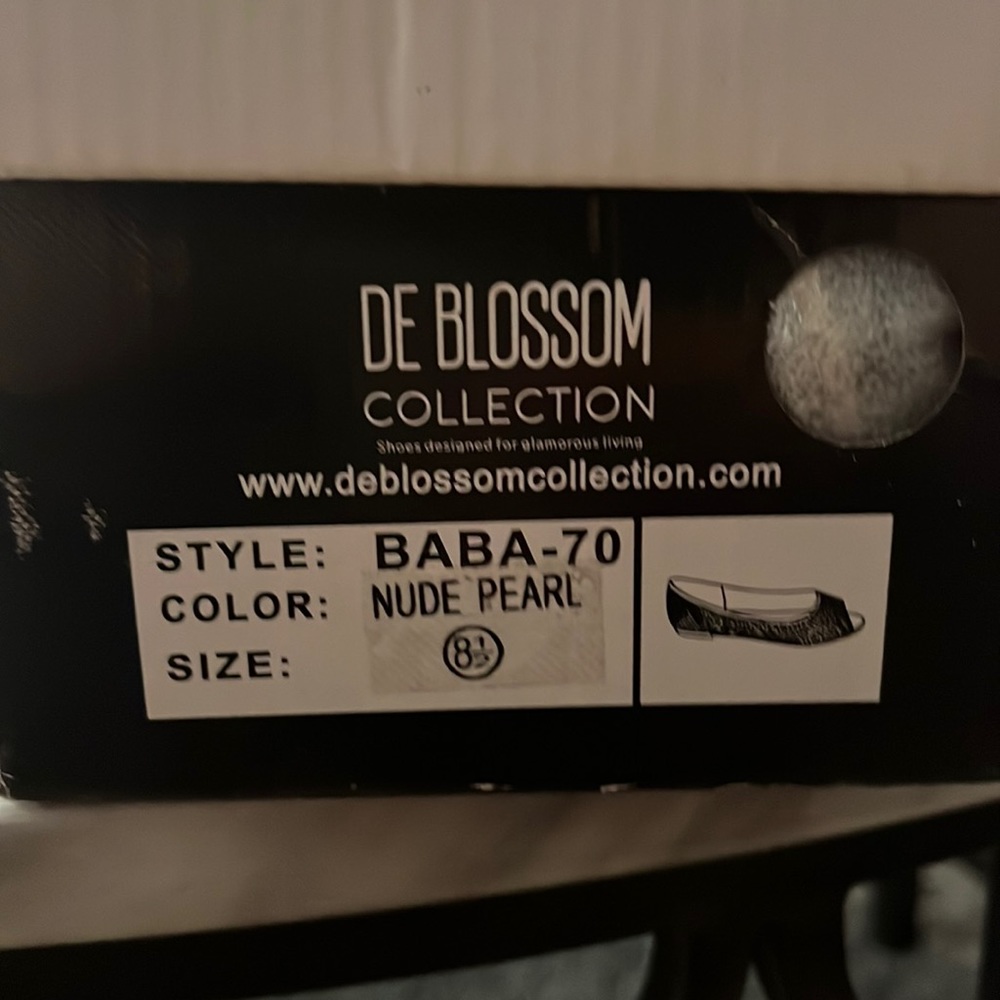 De Blossom Collection Nude Pearl open toed shoes glitter wedding shoe